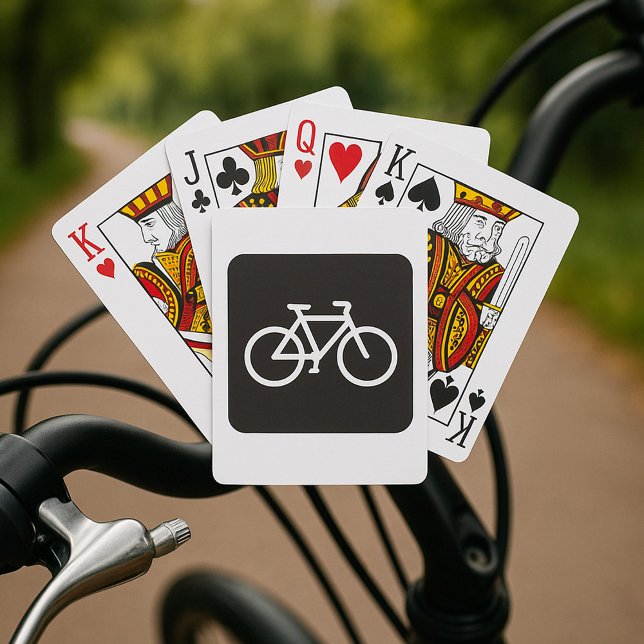 Minimalist Bicycle Black and White Bike Symbol Playing Cards (Creator Uploaded)