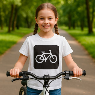 Minimalist Bicycle Black and White Bike Symbol T-Shirt