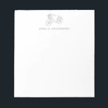 Minimalist Bicycle Line Drawing Personalised  Notepad<br><div class="desc">Minimalist sketch of a vintage bicycle with a flower basket,  personalised with your name.</div>