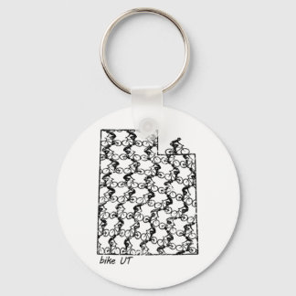 Minimalist Bike Riding Utah State Map Mountain Bik Key Ring