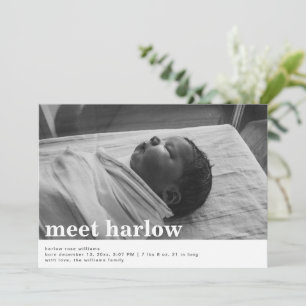 Minimalist Birth Announcement   Birth Announcement
