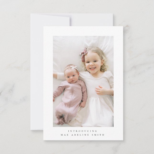 minimalist birth announcement post card (Front)