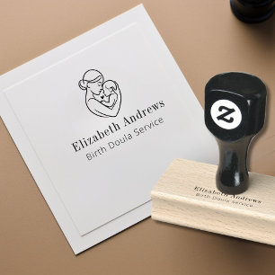 Minimalist Birth Doula Logo–Pregnancy & Maternity Rubber Stamp
