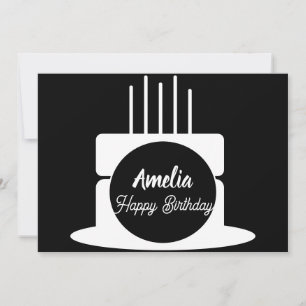 Minimalist Birthday Cake Party  Colouring  Holiday Card