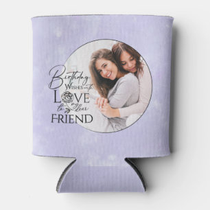Minimalist Birthday Lettering Friend Photo Frame Can Cooler
