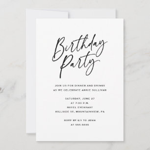 Minimalist Birthday Party Invitation