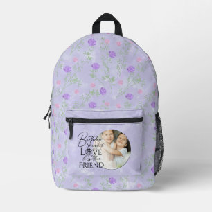 Minimalist Birthday Photo Calligraphy Friend Printed Backpack