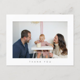 Minimalist Birthday Thank You Photo Postcard