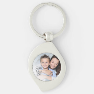 Minimalist Birthday Typography Photo frame Aunt Key Ring