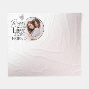 Minimalist Birthday Typography Photo Sister-In-Law Fleece Blanket