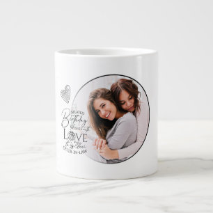 Minimalist Birthday Typography Photo Sister-In-Law Large Coffee Mug