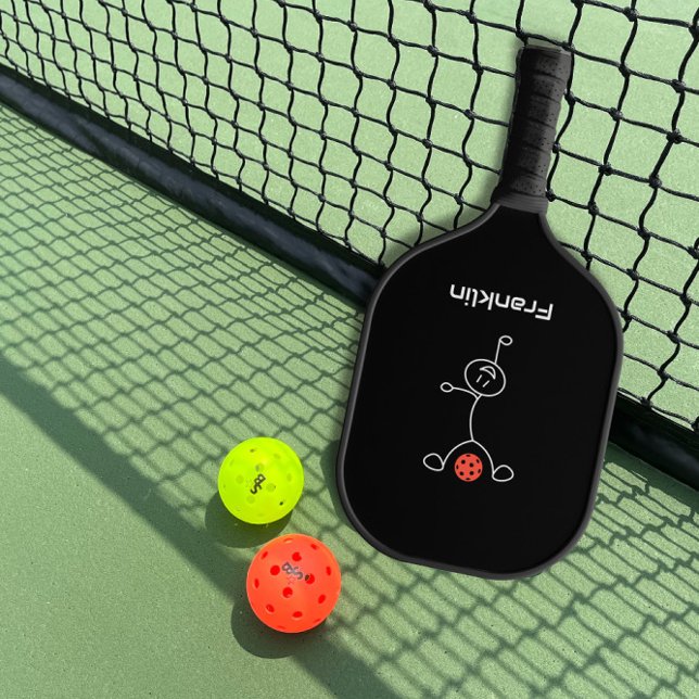 Minimalist Blac and White Modern Monogram   Pickleball Paddle (Creator Uploaded)
