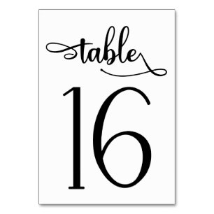 Minimalist black 3.5x5 table number Table 16