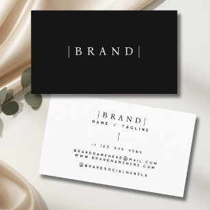 Minimalist black add brand name business card