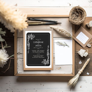 Minimalist   Black All In One Wedding Invitation