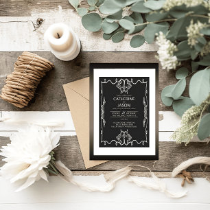Minimalist   Black All In One Wedding Invitation