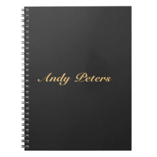 Minimalist black and gold calligraphy notebook