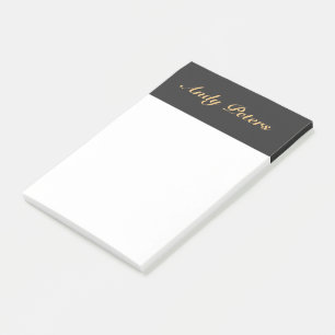 Minimalist black and gold calligraphy post-it notes