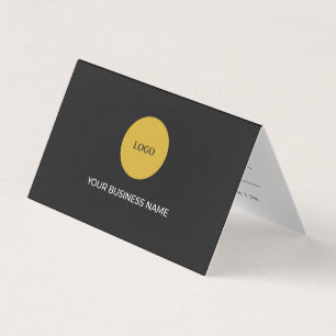Minimalist Black and Gold Custom Logo Folded  Business Card
