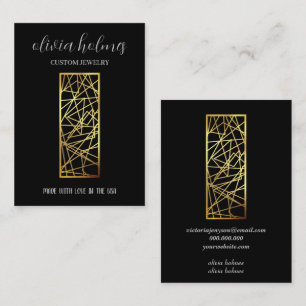 Minimalist  black And Gold jewellery  Business Card
