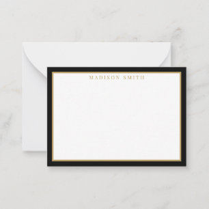Minimalist Black and Gold Monogram Card