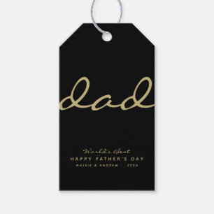 Minimalist Black and Gold Personalized Gift Tag