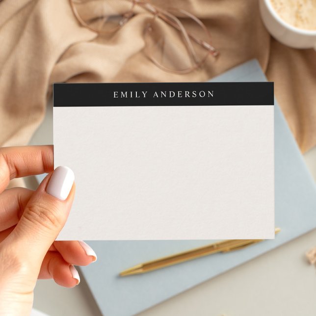 Minimalist Black and Ivory Elegant Monogram Card (Creator Uploaded)