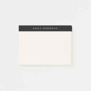 Minimalist Black and Ivory Elegant Monogram Post-it Notes