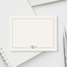 Minimalist Black and Ivory Three Letter Monogram