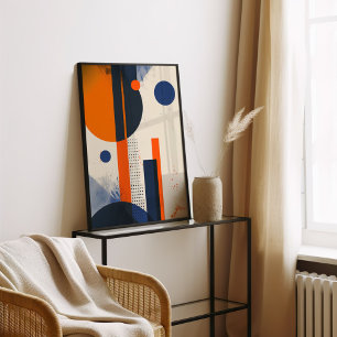 Minimalist Black and Orange Geometric Poster