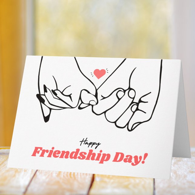 Minimalist Black and Red Line Art Greeting Card (Creator Uploaded)