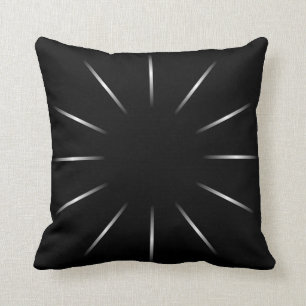 Minimalist Black and Silver Star Throw Pillow