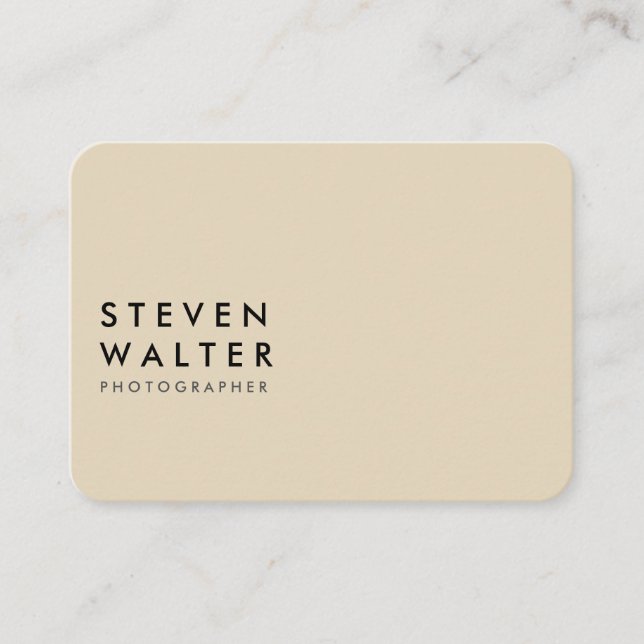 Minimalist Black and Tan Business Card (Front)