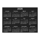Minimalist Black and White 2026 Magnetic Calendar