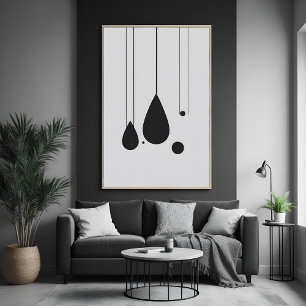 Minimalist Black and White Abstract Art Poster