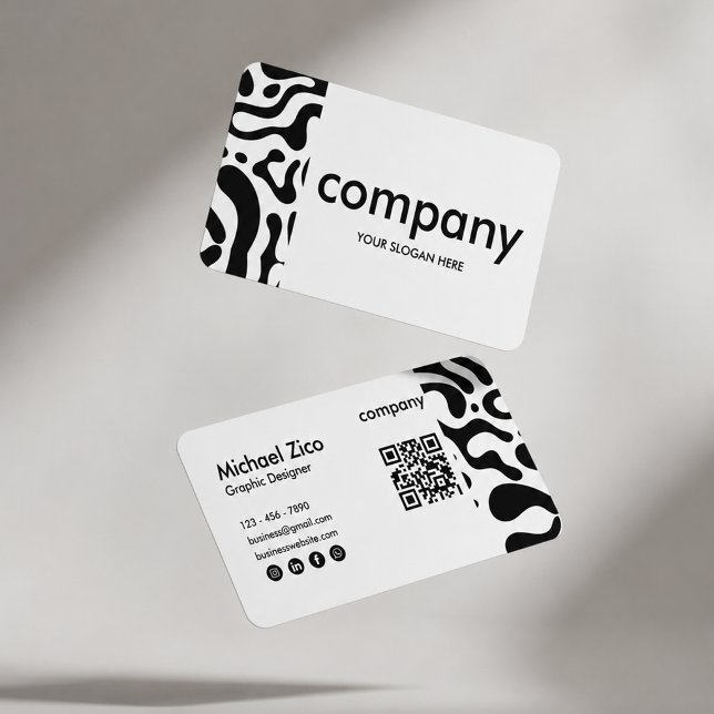 Minimalist Black and White Abstract Business Card  (Creator Uploaded)