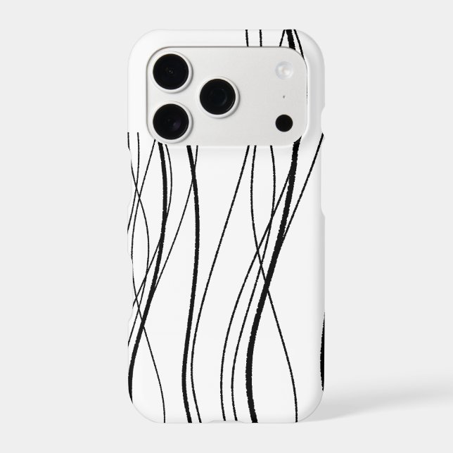 Minimalist Black and White Abstract Flowing Lines  (Back)
