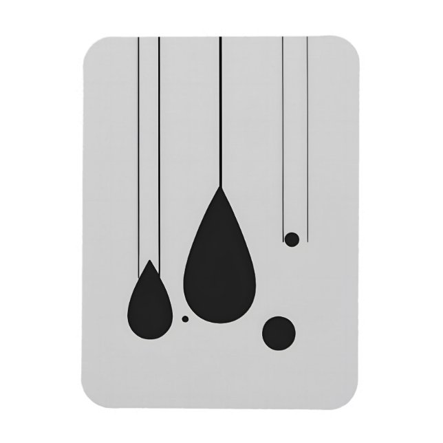 Minimalist Black and White Abstract Wall Art Magnet (Vertical)
