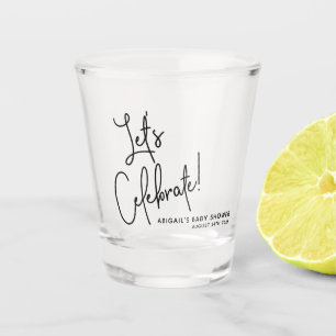 Minimalist Black and White Baby Shower Favour Shot Glass