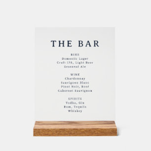 Minimalist Black and White Bar Menu Sign