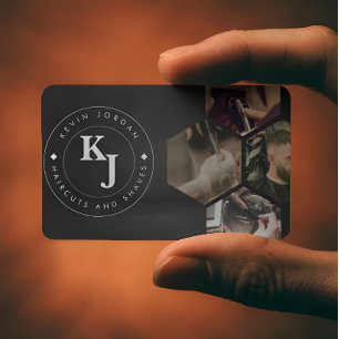 Minimalist Black and White Barbershop Modern Business Card