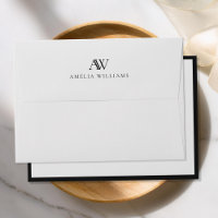 Minimalist Black and White Border Monogram