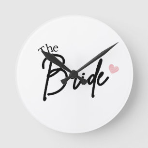 Minimalist Black and White Bridal Clock