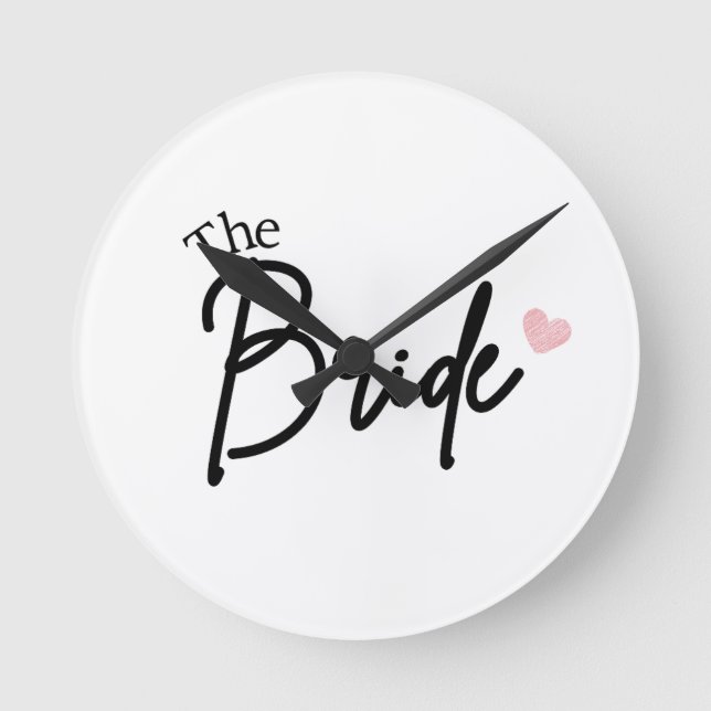 Minimalist Black and White Bridal Clock (Front)