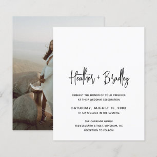 Minimalist Black and White Budget Wedding Invite