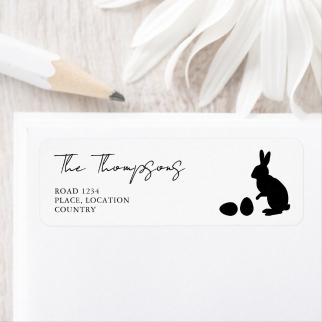 Minimalist Black And White Bunny Silhouette Easter (Insitu)