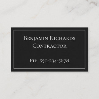 Minimalist Black and White Business Card