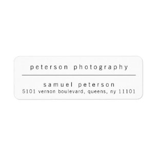 Minimalist Black and White Business Return Address
