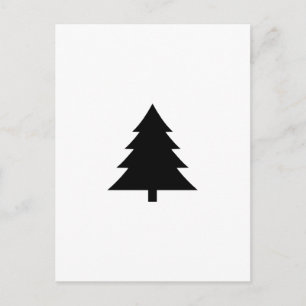 Minimalist Black and White Christmas Tree Design Postcard