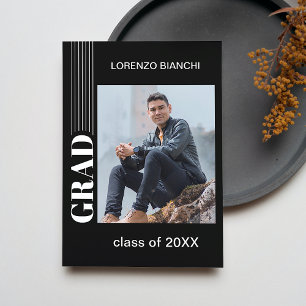 Minimalist Black And White Congrats Graduation Announcement